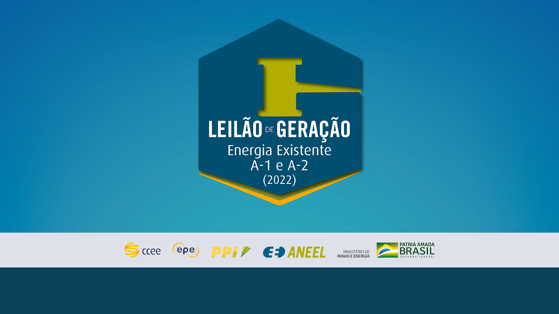 Imagem destaca o logo do leilão de energia existente