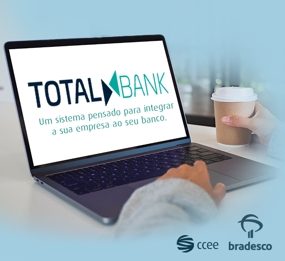 Computador com logomarca do TotalBank