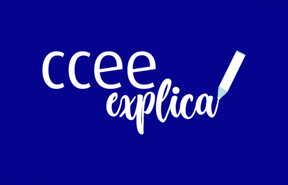 Imagem com o logo do CCEE Explica