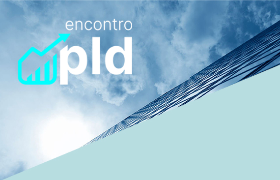 Imagem mostra um céu azul e o canto de um prédio, com o logo do Encontro do PLD