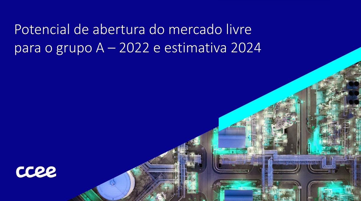 Imagem azul com título do estudo sobre potencial de migração e vista aérea de indústrias