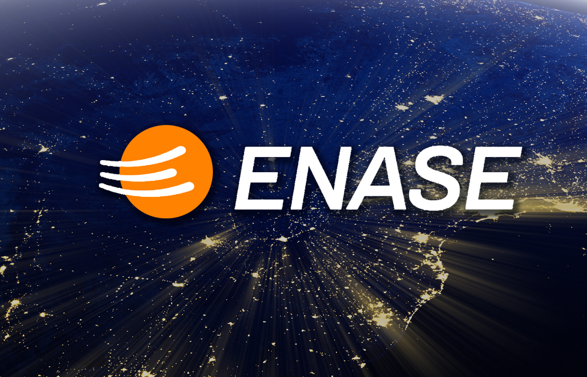 Imagem mostra logo do ENASE e no fundo mostra o planeta terra