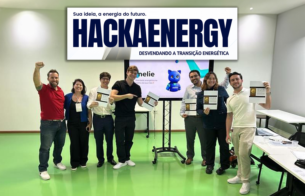 Imagem mostra o grupo vencedor ao lado dos colaboradores da CCEE